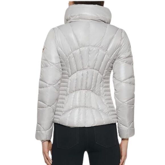 GUESS quilted pearlescent silver puffer jacket - Picture 15 of 16